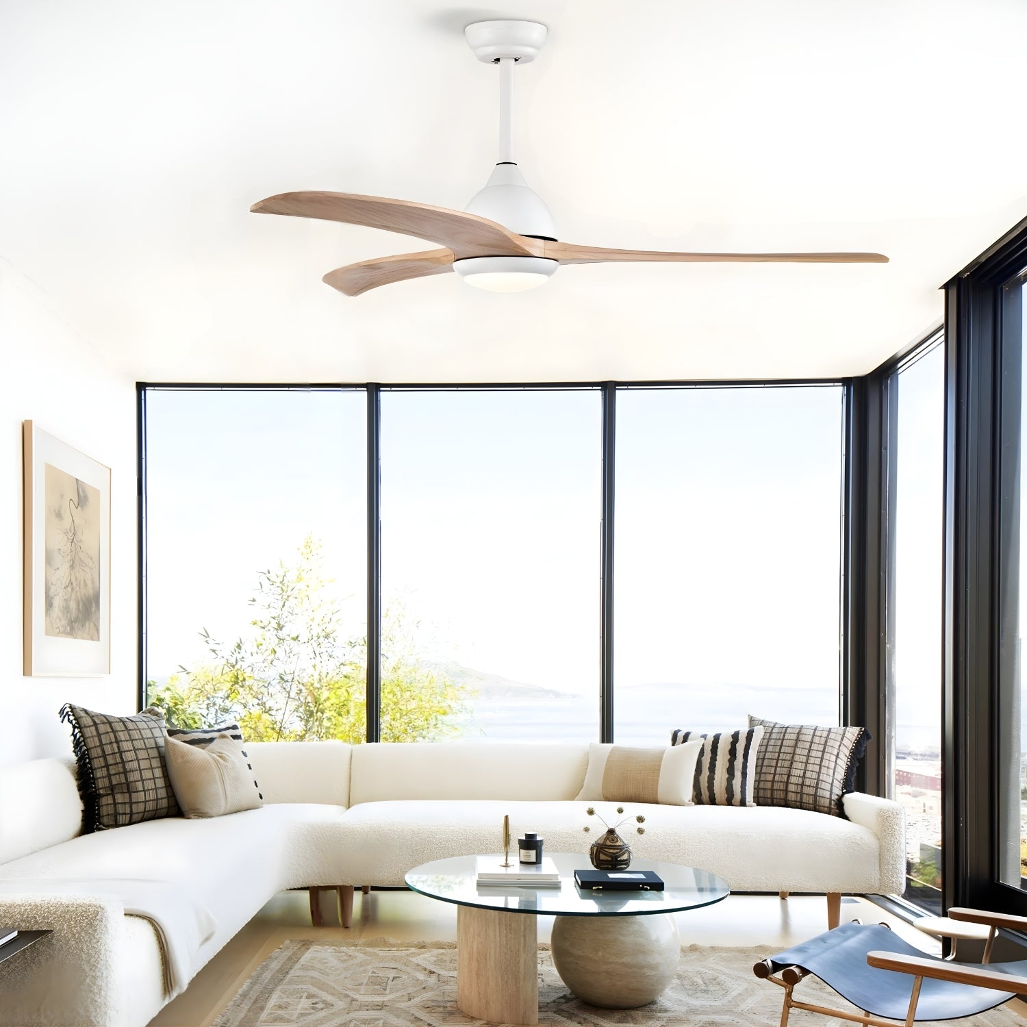 Osna - 52" Indoor/Outdoor Ceiling Fan with LED Light, Remote, 6 Speeds